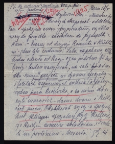 List Ady Sari z 1925-05-10