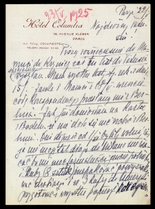 List Ady Sari z 1925-05-22