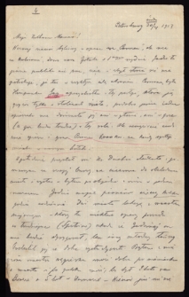 List Edwarda Szayera [ojciec Ady Sari towarzyszący jej w podróżach artystycznych] z 1913-04-30