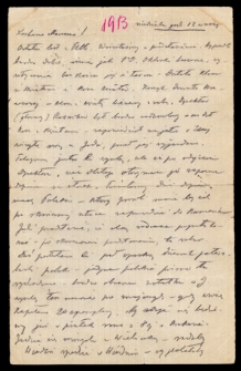 List Edwarda Szayera [ojciec Ady Sari towarzyszący jej w podróżach artystycznych] z 1913-03