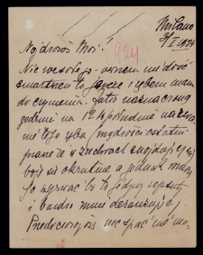 List Ady Sari z 1924-01-03