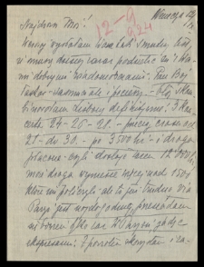 List Ady Sari z 1924-09-12