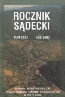 Rocznik Sądecki. 2003 r., T. 31