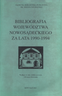 Bibliografia województwa nowosądeckiego za lata 1990-1994