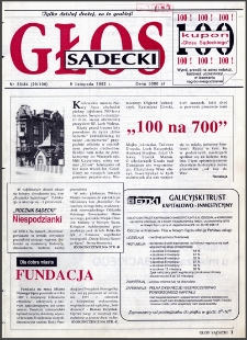 Głos Sądecki : tygodnik lokalny. 1992, nr 33-34(99-100)