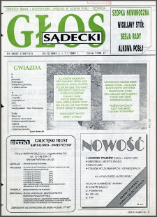 Głos Sądecki : tygodnik lokalny. 1992, nr 36-37(102-103)
