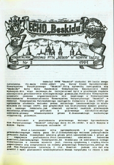 Echo "Beskidu" : kwartalnik Oddziału PTTK "Beskid" w Nowym Sączu. 1991, nr 2.