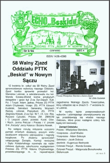 Echo "Beskidu" : kwartalnik Oddziału PTTK "Beskid" w Nowym Sączu. 1997, nr 2(26)