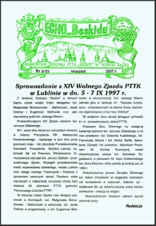 Echo "Beskidu" : kwartalnik Oddziału PTTK "Beskid" w Nowym Sączu. 1997, nr 3(27)