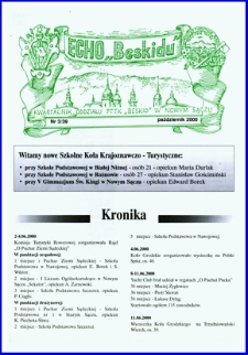 Echo "Beskidu" : kwartalnik Oddziału PTTK "Beskid" w Nowym Sączu. 2000, nr 3(39)