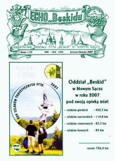 Echo "Beskidu" : kwartalnik Oddziału PTTK "Beskid" w Nowym Sączu. 2007, nr 1(59)