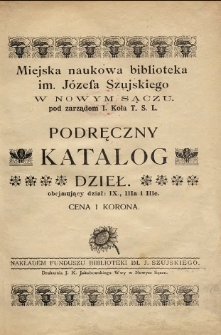 Podręczny katalog dzieł obejmujący dział : IX, IIIa i IIIc