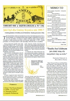 Krynickie Zdroje : gazeta lokalna. 1996, nr 01(16)