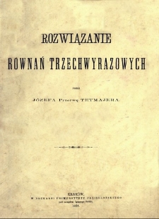 Rozwiązania równań trzechwyrazowych.