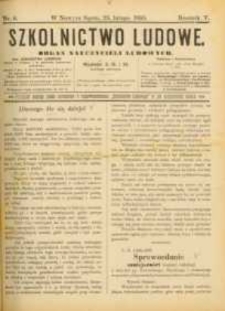 Szkolnictwo Ludowe : organ nauczycieli ludowych. 1895, R.5, nr 06