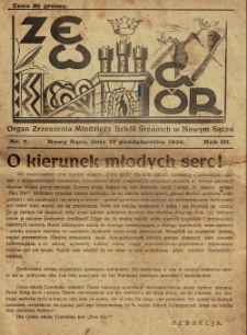 Zew Gór : Organ Zrzeszenia Młodzieży Szkół Średnich w Nowym Sączu. 1934, R. 3, nr 07