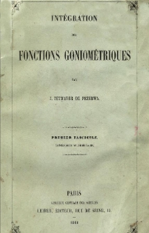 Intégration des fonctions goniométriques