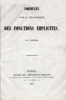 Formules pour le développement des fonctions implicites