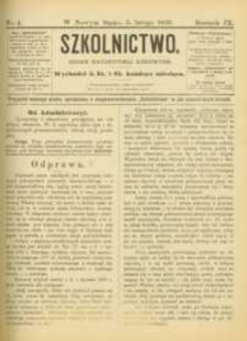 Szkolnictwo : organ nauczycieli ludowych. 1899, R.9, nr 04