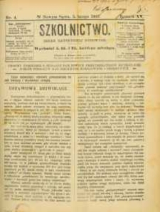 Szkolnictwo : organ nauczycieli ludowych. 1905, R.15, nr 04