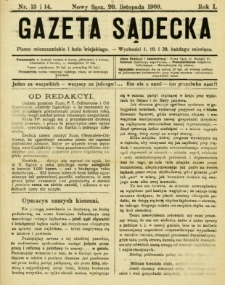 Gazeta Sądecka : pismo mieszczańskie i ludu wiejskiego. 1909, R.1, nr 13-14