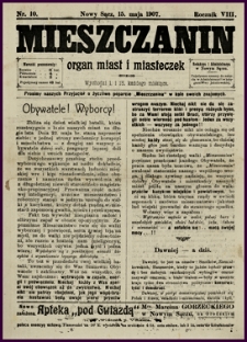 Mieszczanin : organ miast i miasteczek. 1907, R.8, nr 10