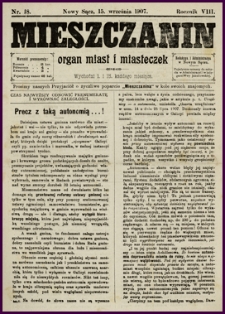 Mieszczanin : organ miast i miasteczek. 1907, R.8, nr 18