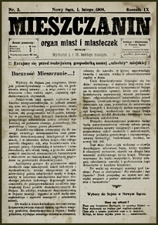 Mieszczanin : organ miast i miasteczek. 1908, R.9, nr 03