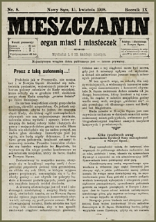 Mieszczanin : organ miast i miasteczek. 1908, R.9, nr 08