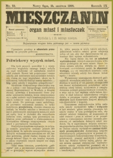 Mieszczanin : organ miast i miasteczek. 1908, R.9, nr 12