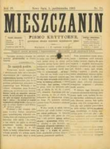 Mieszczanin : pismo krytyczne poświęcone obronie interesów mieszkańców miast. 1903, R.4, nr 19