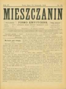 Mieszczanin : pismo krytyczne poświęcone obronie interesów mieszkańców miast. 1903, R.4, nr 22