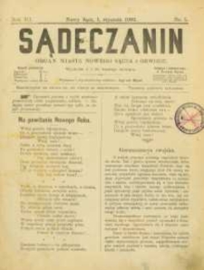 Sądeczanin : organ miasta Nowego Sącza i Obwodu. 1902, R.3, nr 01