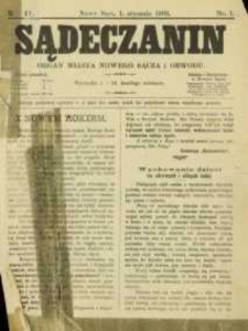 Sądeczanin : organ miasta Nowego Sącza i Obwodu. 1903, R.4, nr 01