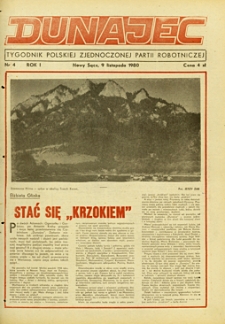Dunajec : tygodnik Polskiej Zjednoczonej Partii Robotniczej. 1980, R.1, nr 04