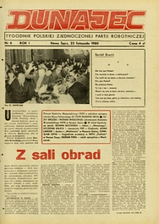 Dunajec : tygodnik Polskiej Zjednoczonej Partii Robotniczej. 1980, R.1, nr 06