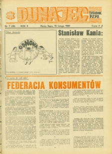 Dunajec : tygodnik PZPR. 1981, R.2, nr 07(18)