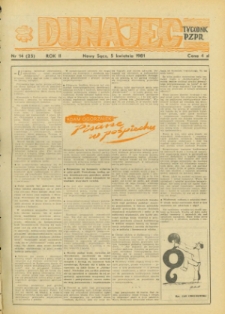 Dunajec : tygodnik PZPR. 1981, R.2, nr 14(25)