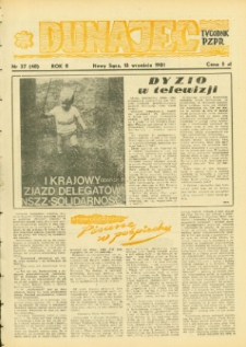 Dunajec : tygodnik PZPR. 1981, R.2, nr 37(48)