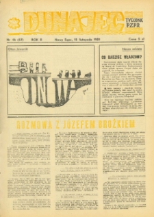 Dunajec : tygodnik PZPR. 1981, R.2, nr 46(57)