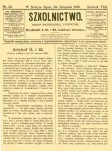 Szkolnictwo : organ nauczycieli ludowych. 1898, R.8, nr 33