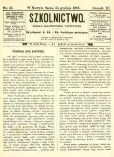 Szkolnictwo : organ nauczycieli ludowych. 1901, R.11, nr 35