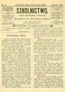 Szkolnictwo : organ nauczycieli ludowych. 1902, R.12, nr 03